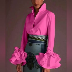 Flared Sleeves Bow Pink Chick Top - Size M